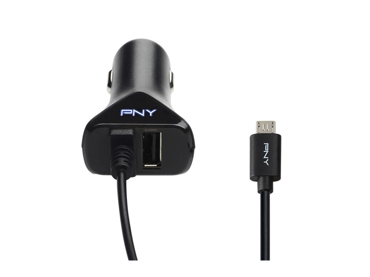 PNY Micro USB Car Charger P-DC-UU-K01-04-RB 1-04-RB (3536403347154)