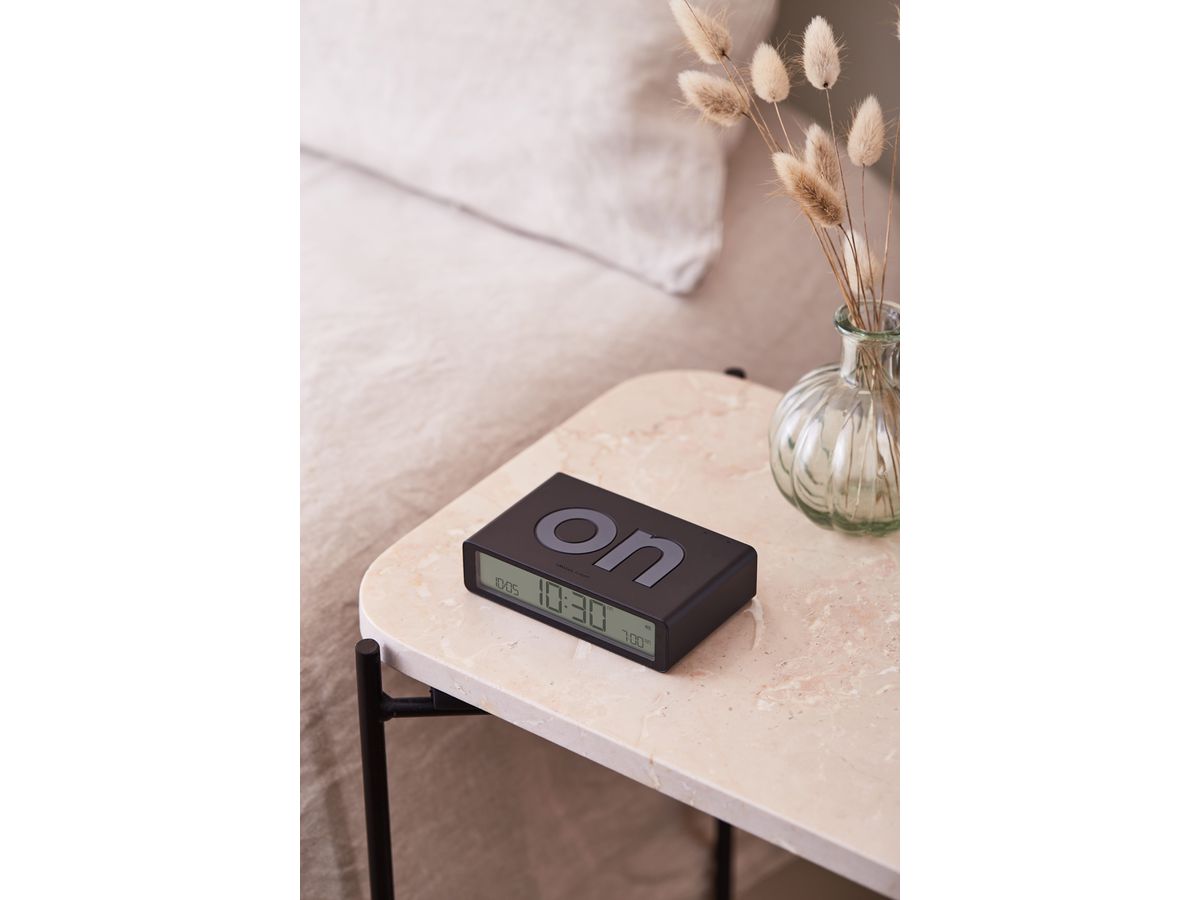 LEXON Wecker Flip Classic LR157N0 schwarz, USB-C (3660491209381)