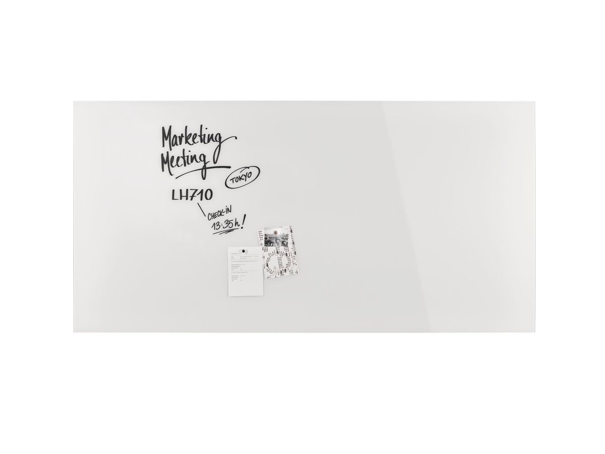 MAGNETOPLAN Design-Glasboard 2000x1000mm 13409000 weiss, magnetisch (4013695057194)