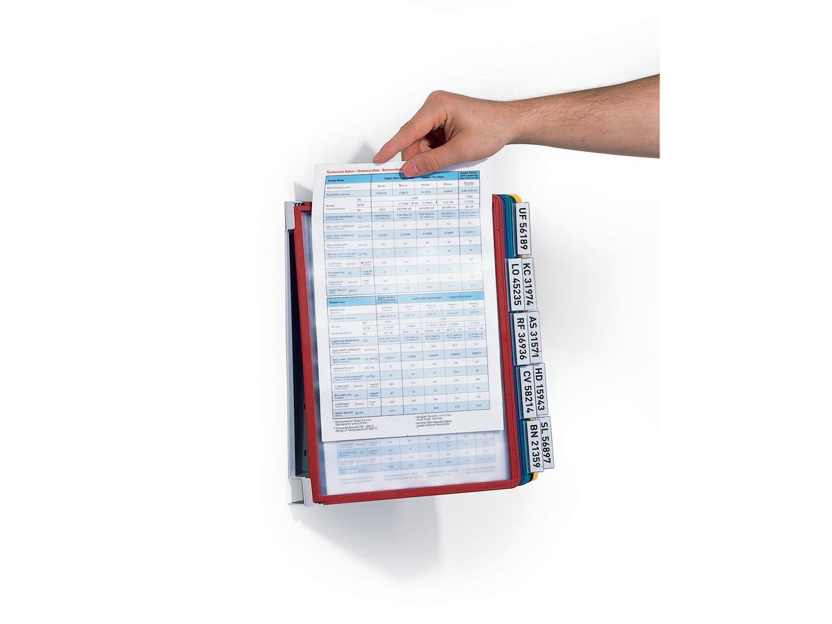 DURABLE Sichttafelsystem VARIO Table10 556700 assortiert mit 10 Sichttafeln (4005546502571)