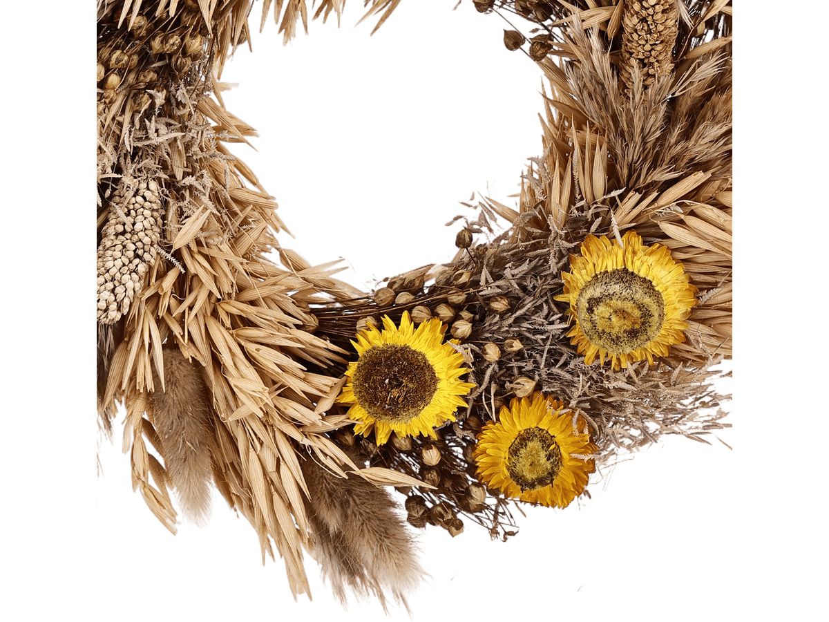 EGLO Trockenblumen MINALIN Ø24cm 428076 gelb, Kranz (9008606266845)