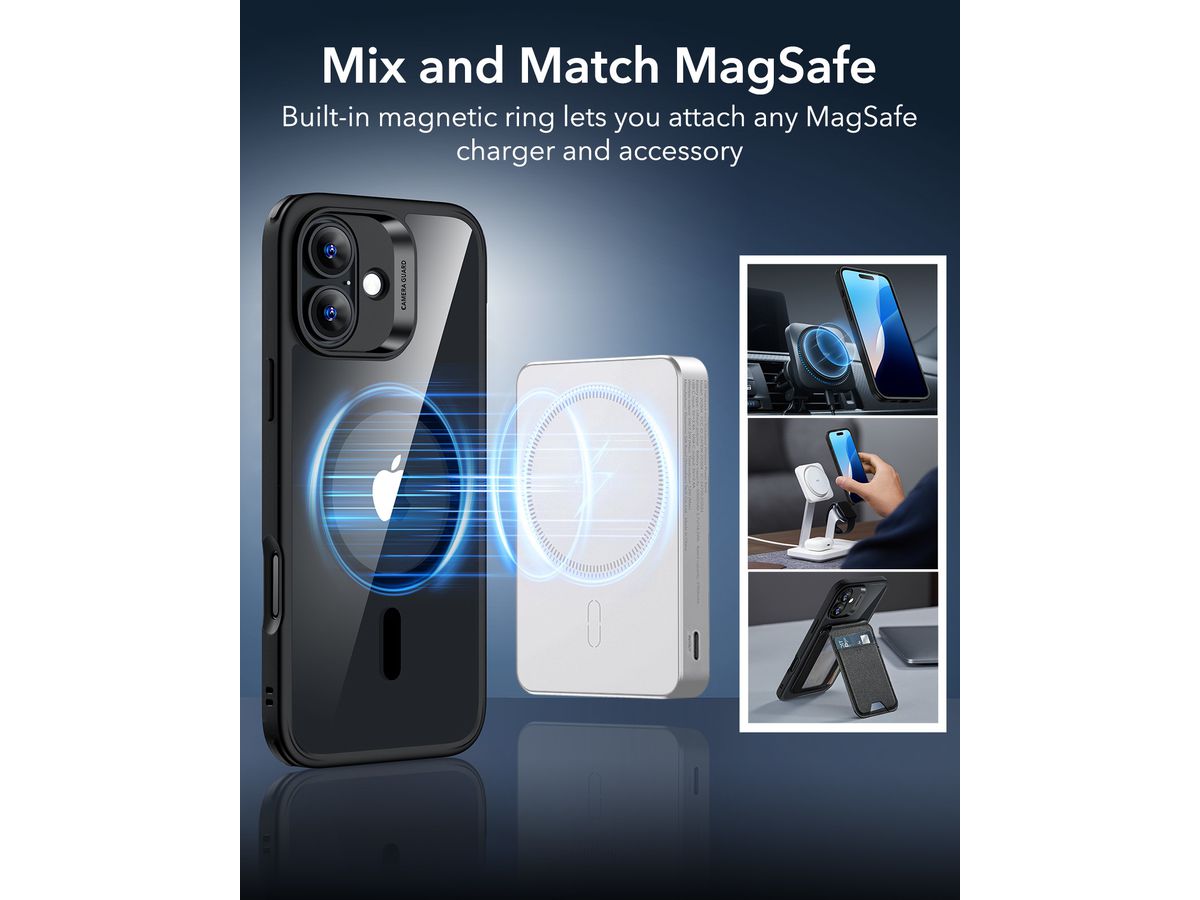 ESR Classic Hybrid Case MagSafe 1A76703 iPhone 16 Clear Black (4894240220726)