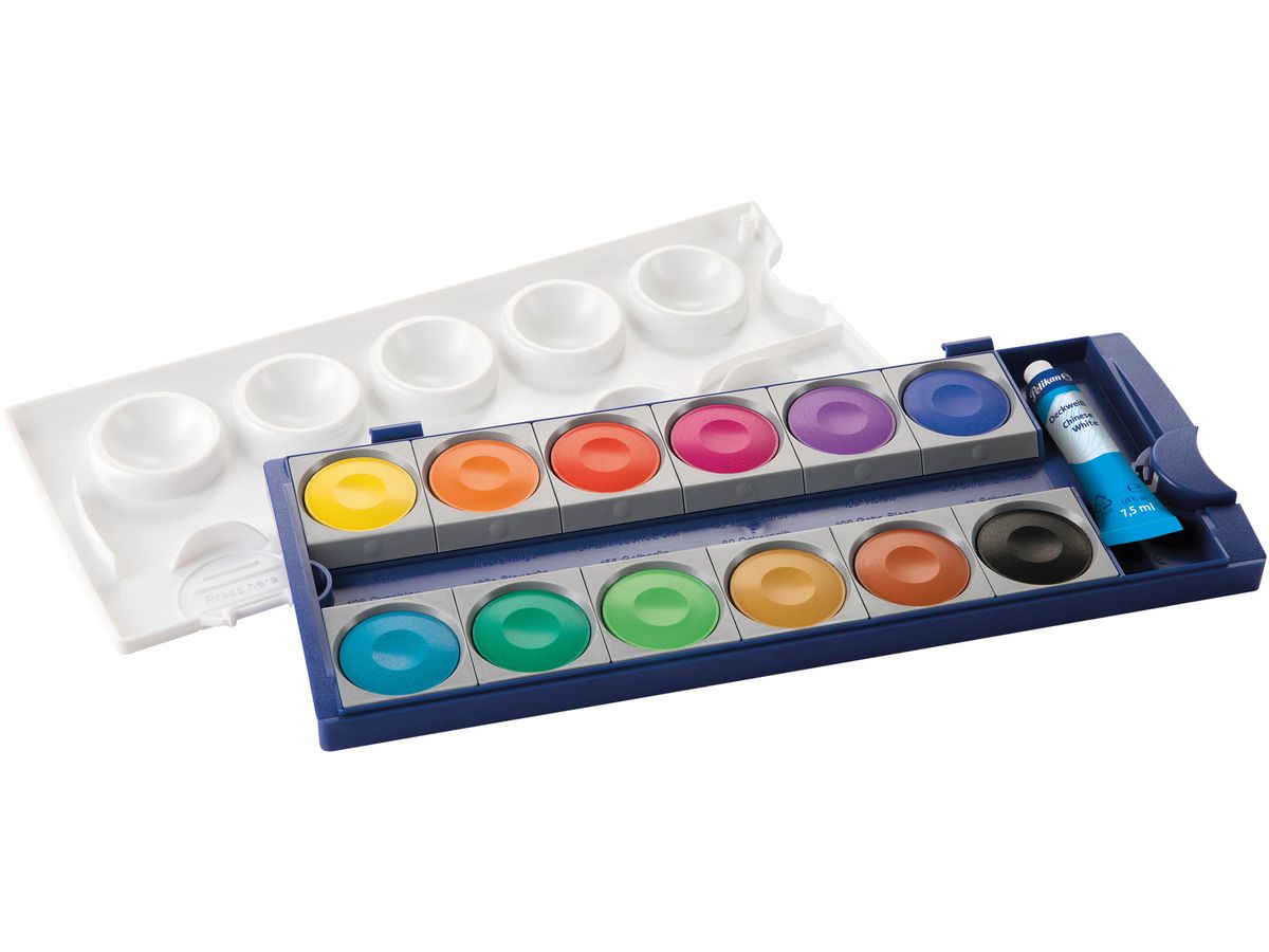 PELIKAN Deckfarben 735K/12 12 Farben Deckweiss (4012700720856)