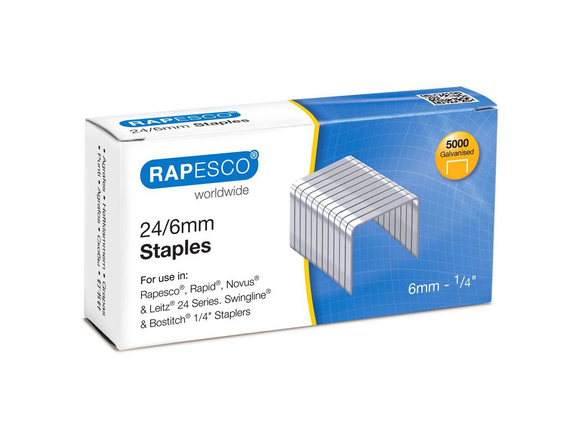 RAPESCO Heftklammern 24/6mm S24602Z3 5000 Stück verzinkt (5018505555005)