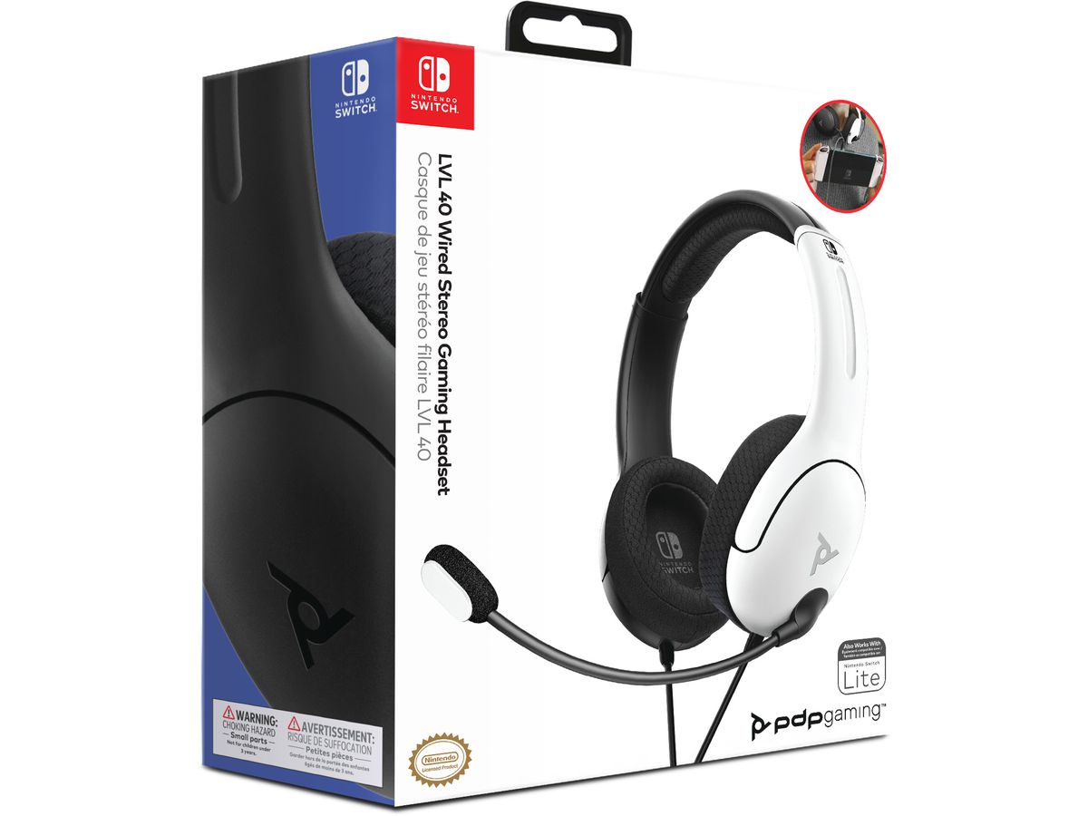PDP LVL40 Wired Headset 500-162-BW-EU Black/White for NSW (0708056068721)