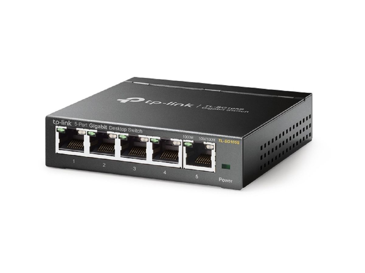 TP-LINK 5-Port Gigabit Desktop Switch TL-SG105S Desktop Steel Case (6935364083519)