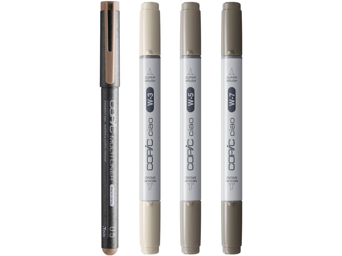 COPIC Marker Ciao Shade Set 22075420 Dark Warm Gray 4 pièces (4013695268019)