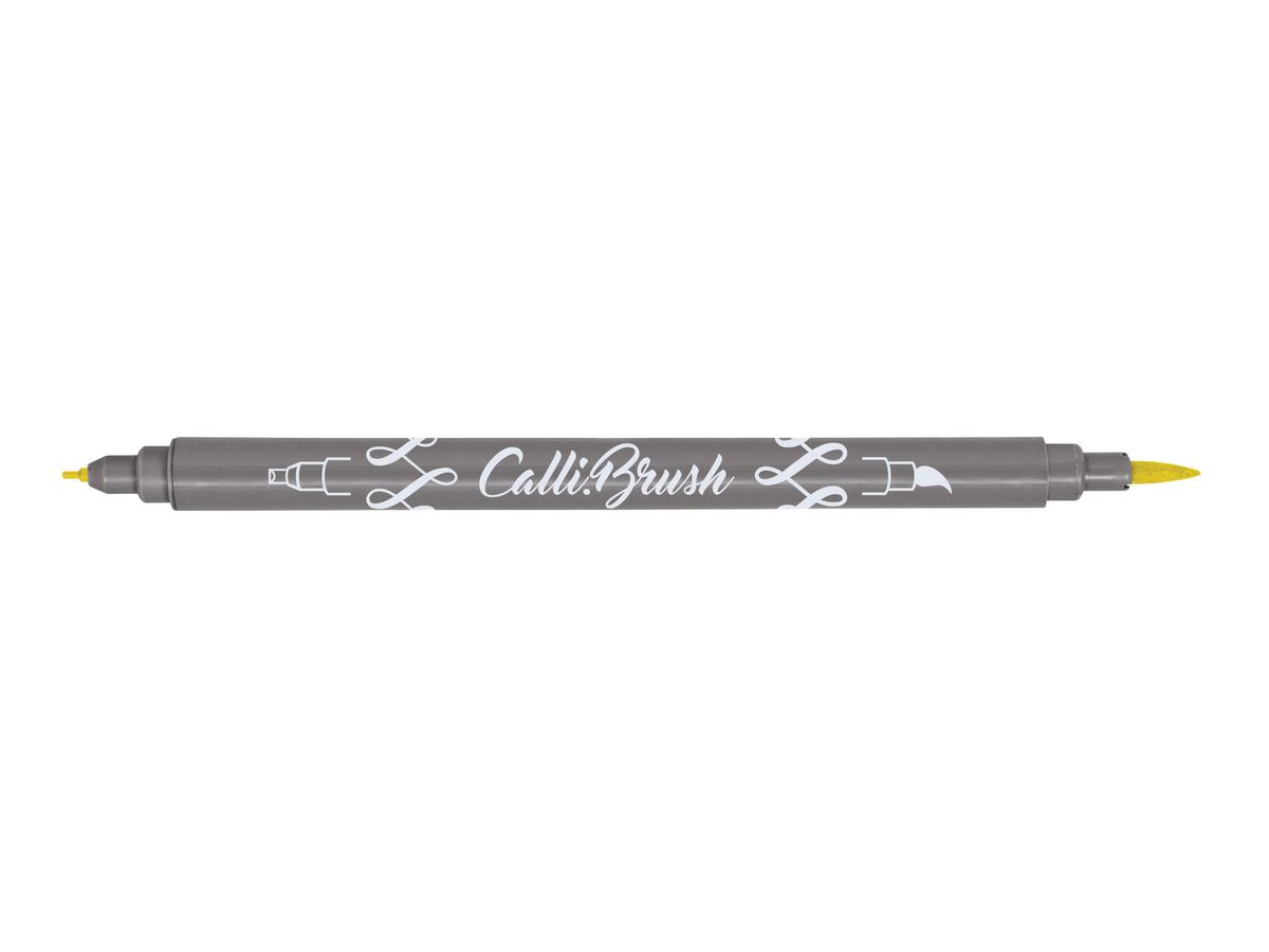 ONLINE Callibrush Pen Double Tip 2mm 19053/6 Fluo Yellow (4014421190536)