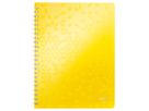 LEITZ Spiralbuch WOW PP A4 4638-00-16 gelb 80 Blatt (4002432121328)