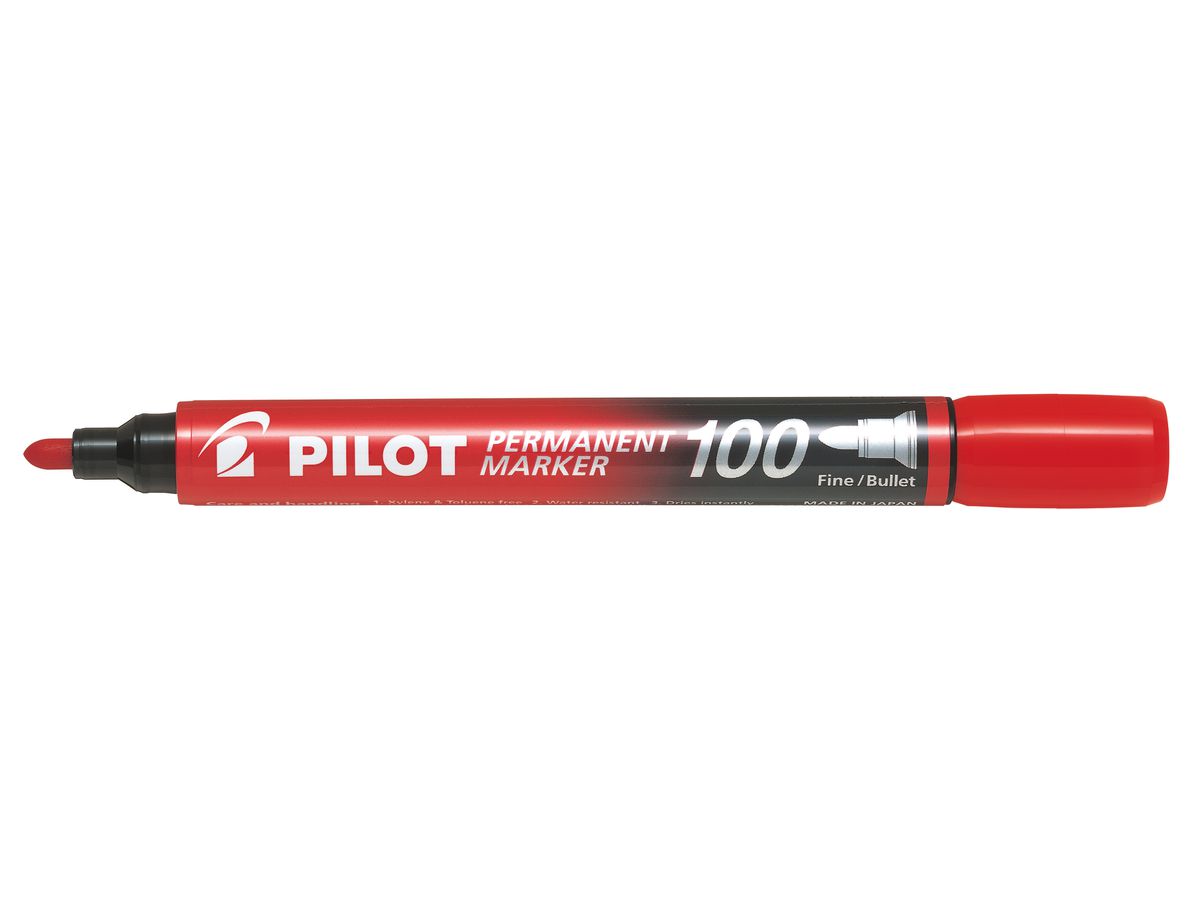 PILOT Permanent Marker 100 1mm SCA-100-R Rundspitze rot (4902505511103)