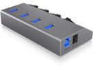 ICY BOX 4 Port Hub & Charger USB 3.0 IB-HUB1405 Aluminium (4250078164883)
