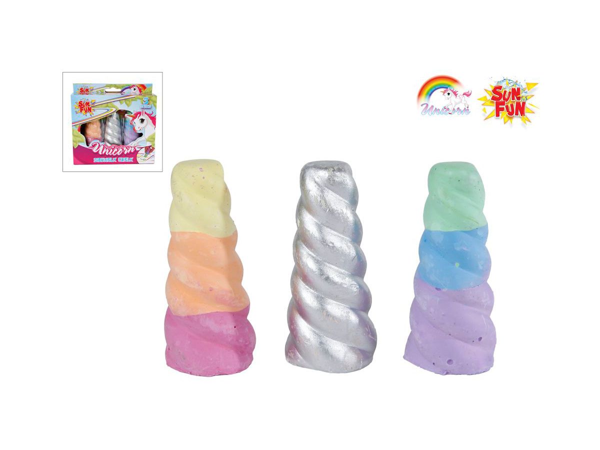 ROOST Craie en corne Unicorn 8cm 720771 3 pièces (8713219510742)