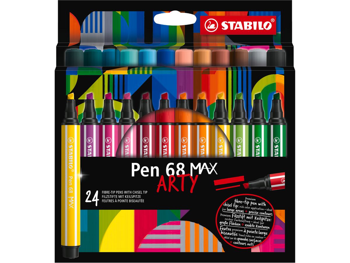 STABILO Fasermaler Pen 68 MAX Arty 768/24-21 ass. 24 Stück (4006381590037)