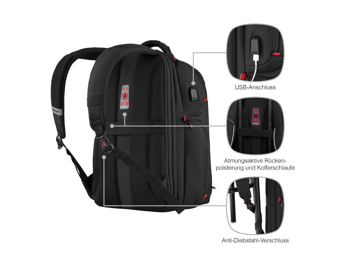 WENGER PlayerOne 17.3 inch 611650 Gaming Laptop Backpack (7613329114568)