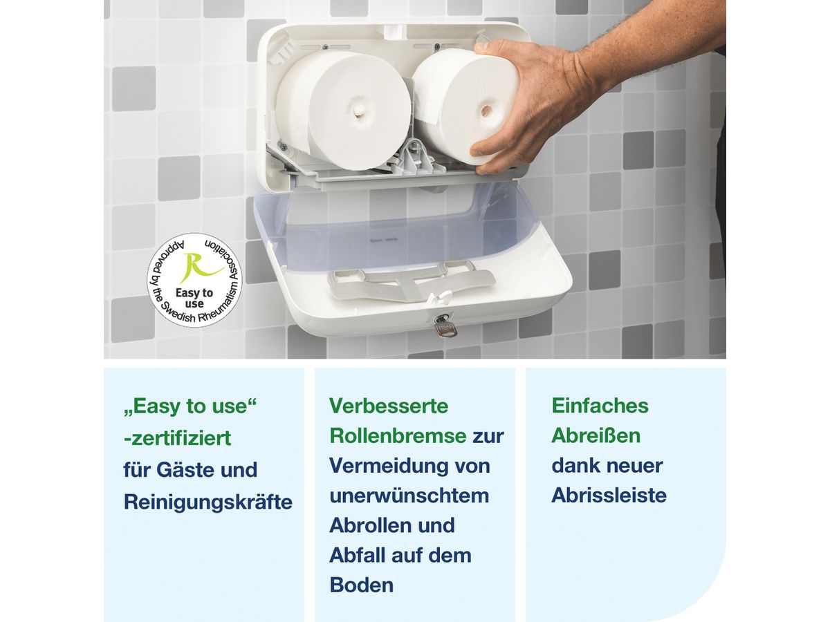 TORK Spender Toilettenpapier T7 558042 OptiServe®, schwarz (7322542403648)