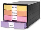 HAN Schubladenbox IMPULS A4/C4 14.75 schwarz/pastell, 4 Schubladen (4012473120112)