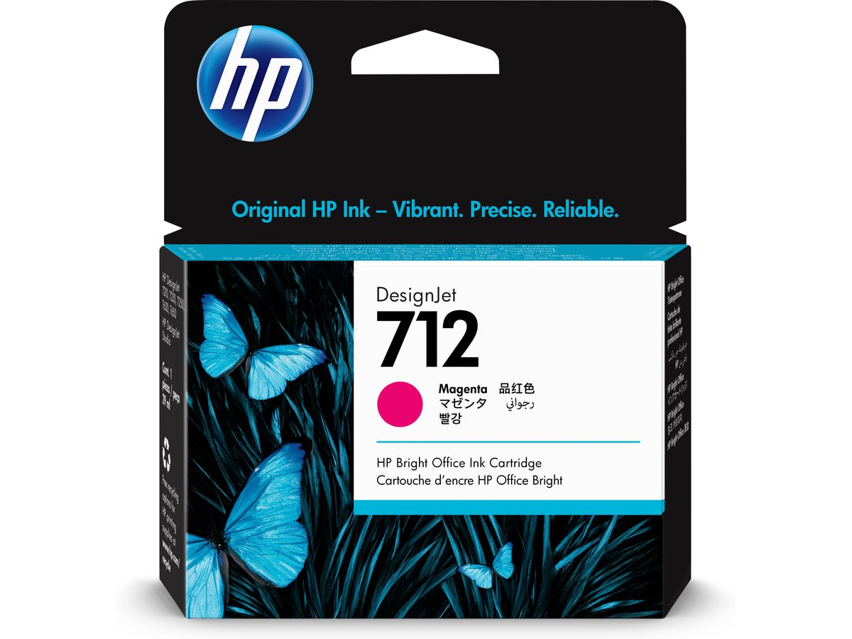 HP Cart. d'encre 712 magenta 3ED68A DesignJet T230/250/630 29ml (0193905352821)