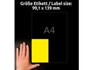 AVERY ZWECKFORM Typenschild Labels 99,1x139mm L612720 gelb 80 Stück/20 Blatt (4004182048368)