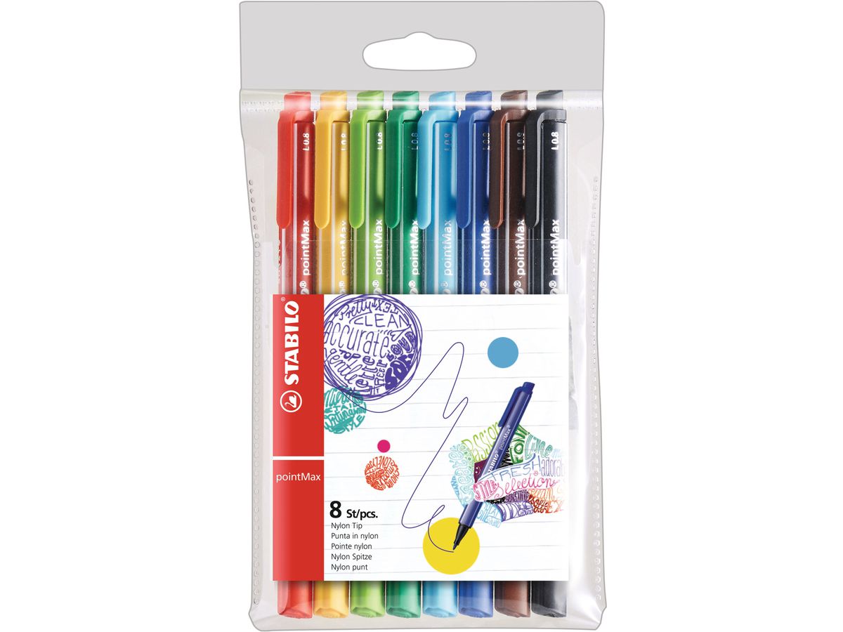 STABILO Fineliner pointMax 0,8mm 488/801 8 Stück (4006381506328)