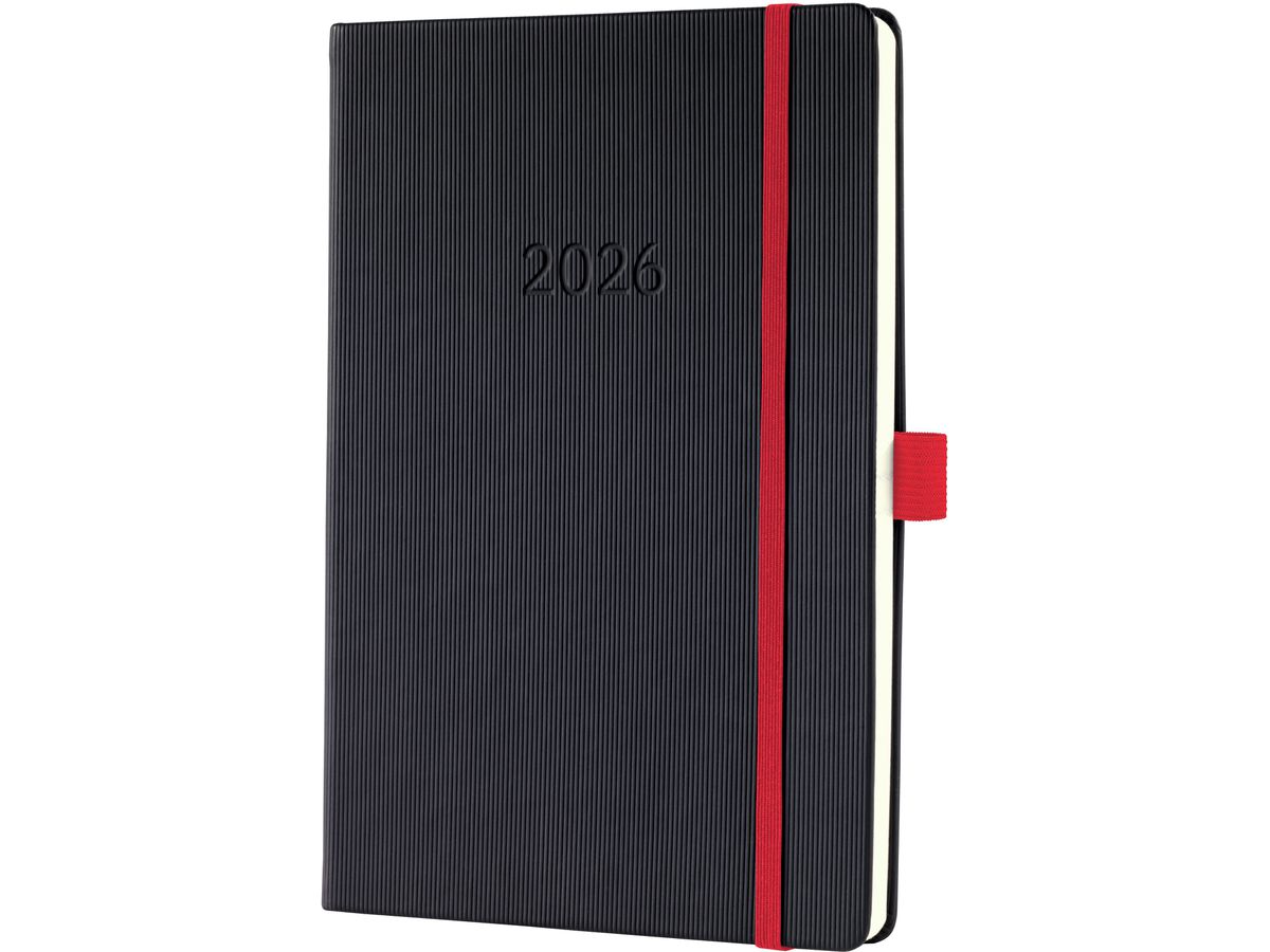 CONCEPTUM Calendrier semainier 2026 C2608 1S/2P noir/rouge 14.821.3cm (4004360773358)