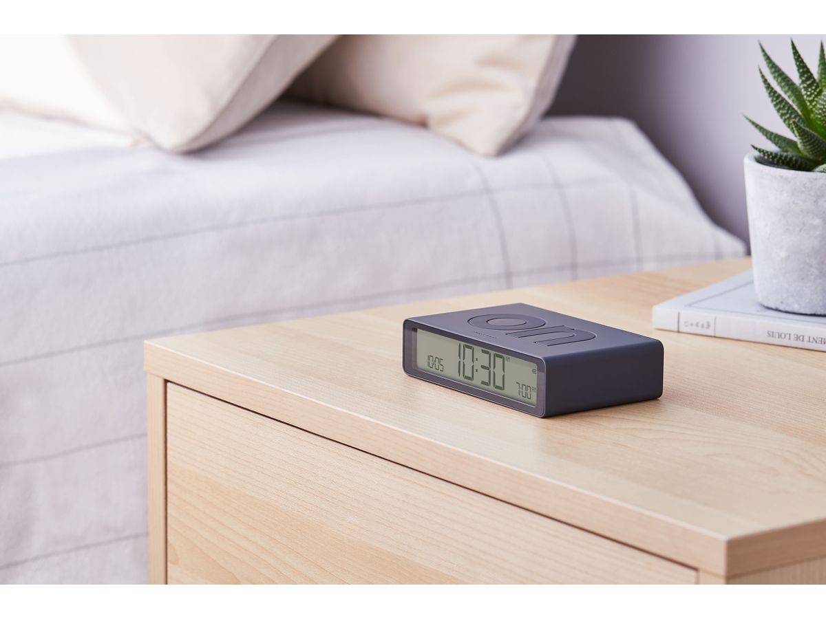 LEXON Sveglia Flip Classic LR157G3 grigio scuro, USB-C (3660491209336)