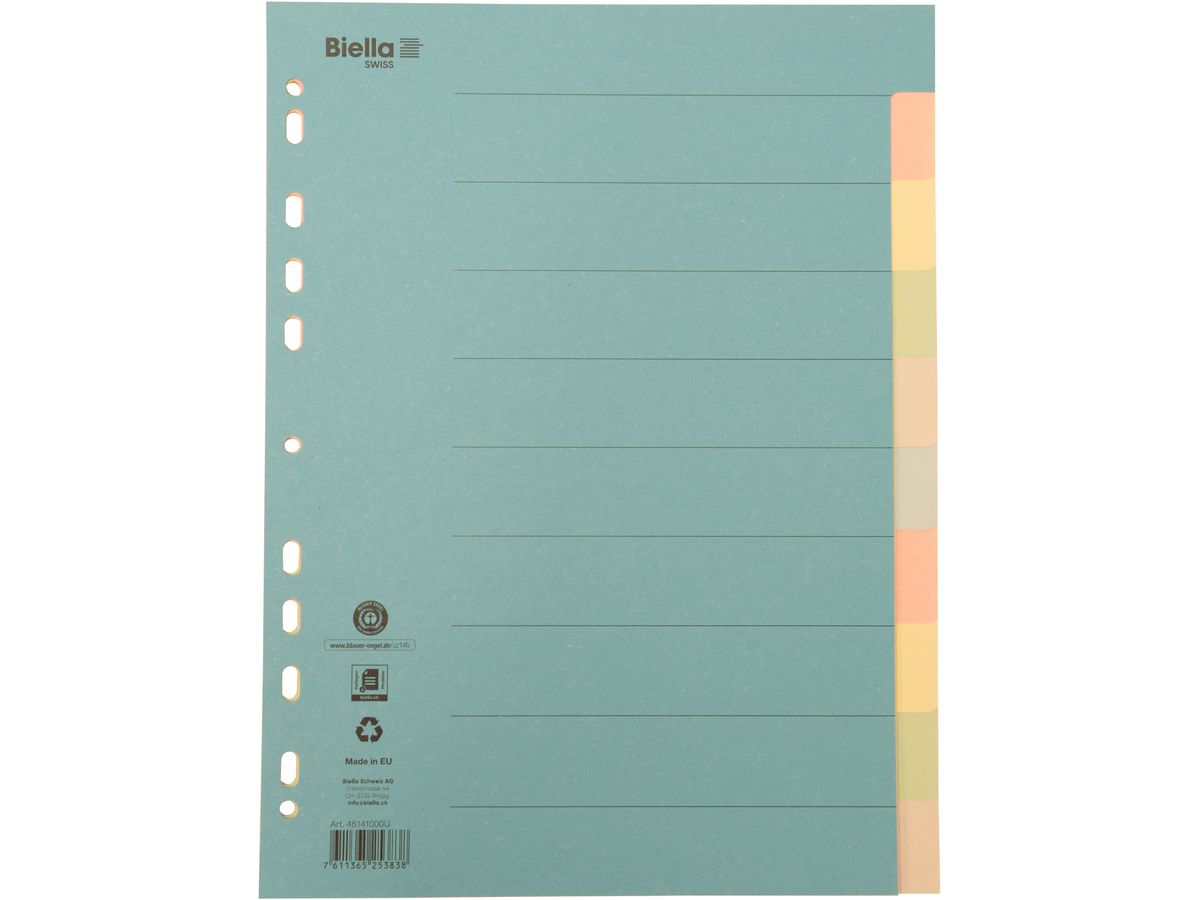 BIELLA Répertoires carton A4 46141000U multicouleurs 10 pcs. (7611365253838)