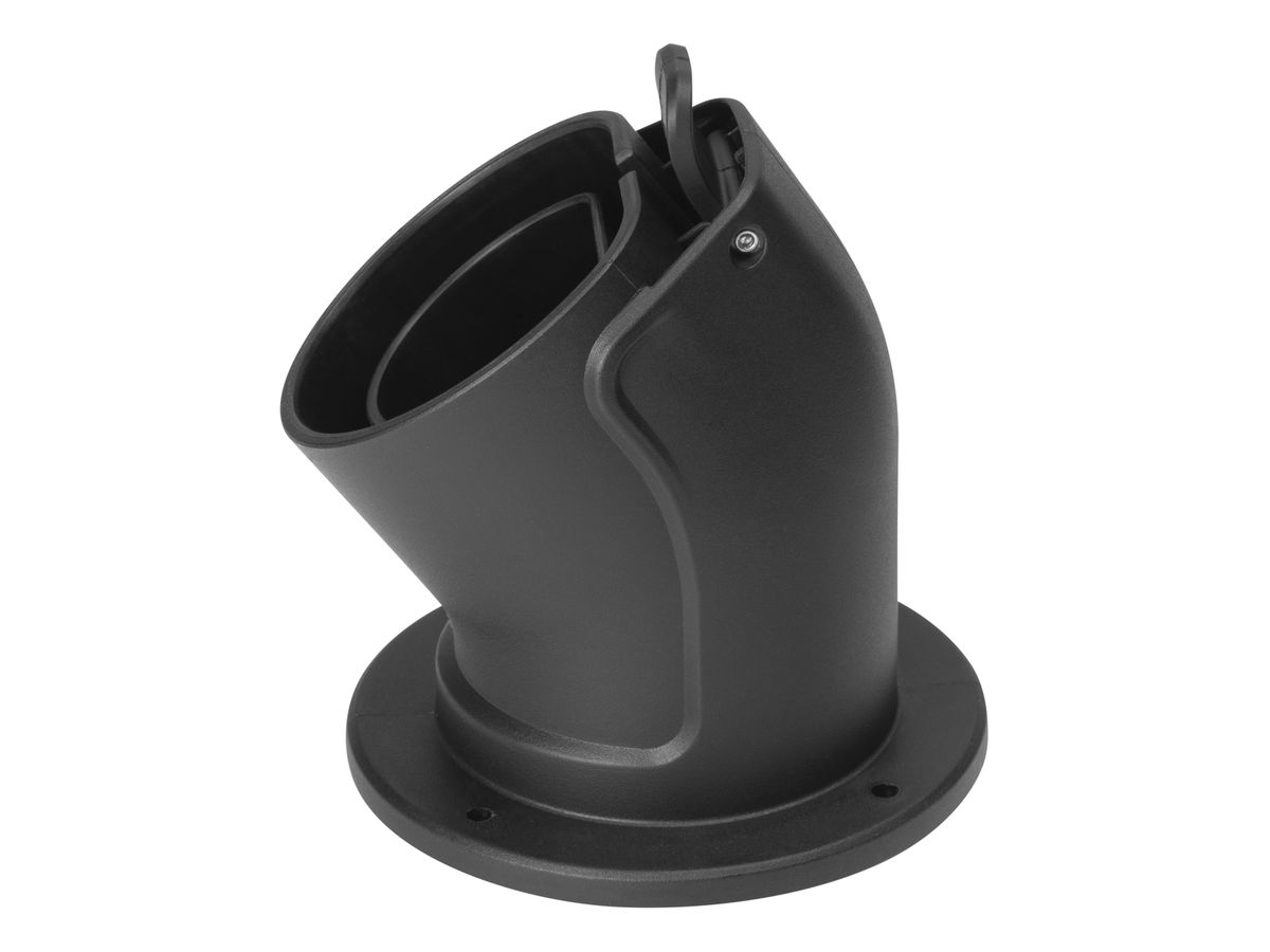 DELTACO e-Charge, holder type 2 EV-5103 connector, angled, Black (7333048048943)