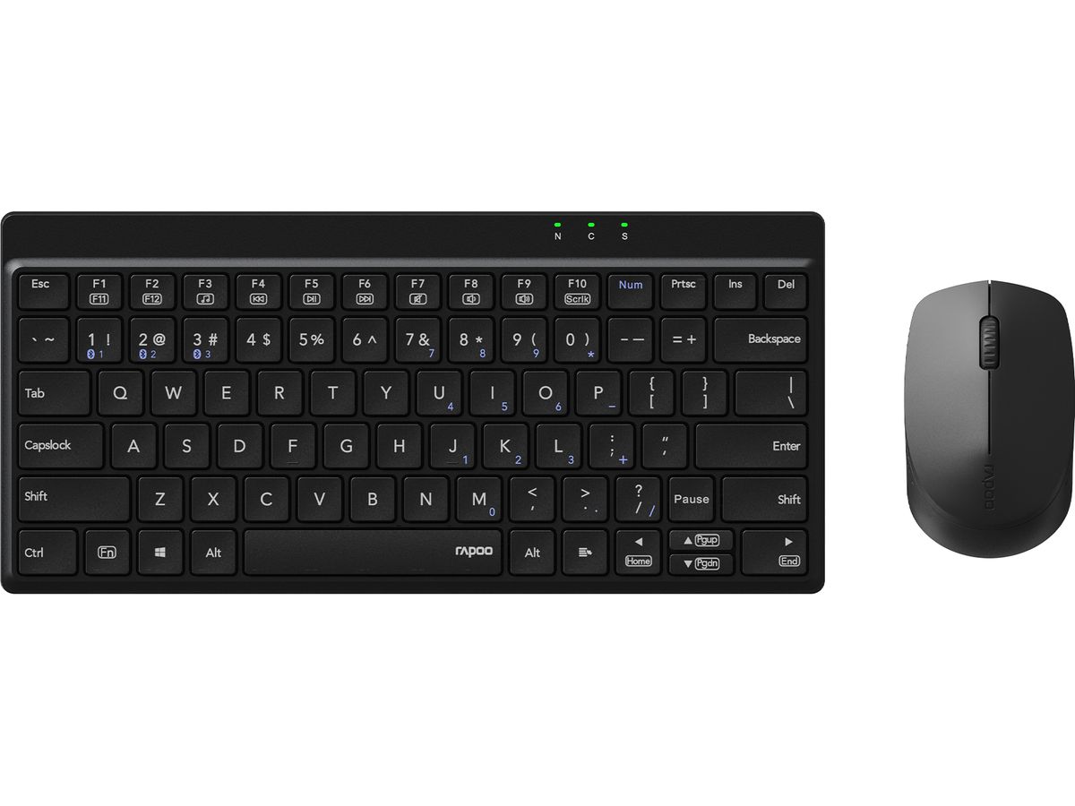 RAPOO 8000GT Deskset R-11066 Wirel. Multimode,Black-Grey (6940056110664)