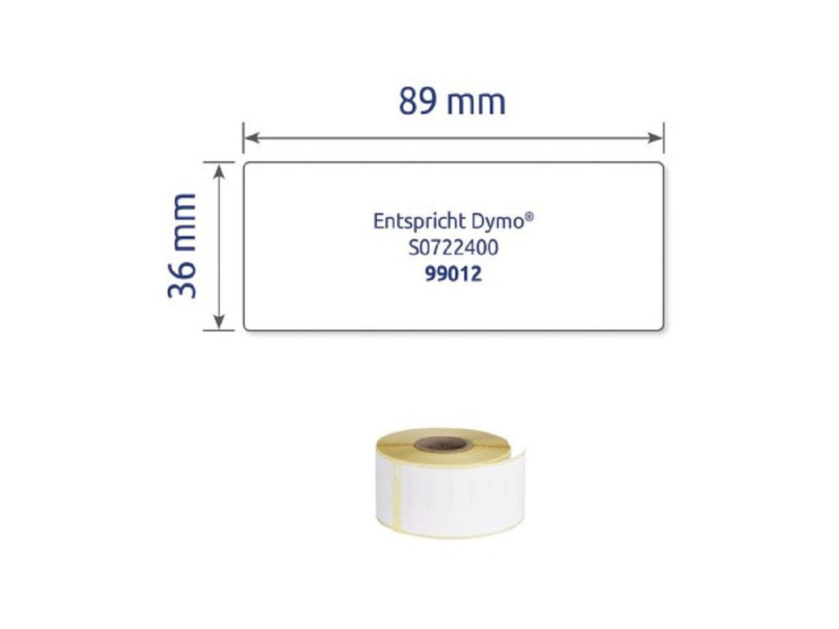 AVERY ZWECKFORM Adress-Etiketten 89x36mm AS0722400 weiss, Rolle 2x260 Stück (4004182617007)