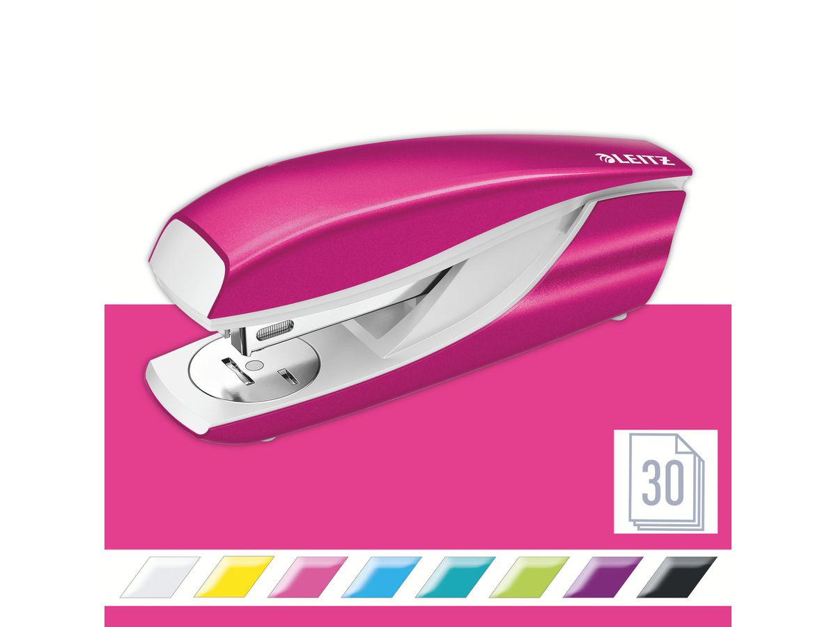 LEITZ Bucatrice/Cucitrice WOW 5095 5095-10-23 pink, Bundle 30 fogli (4002432396283)