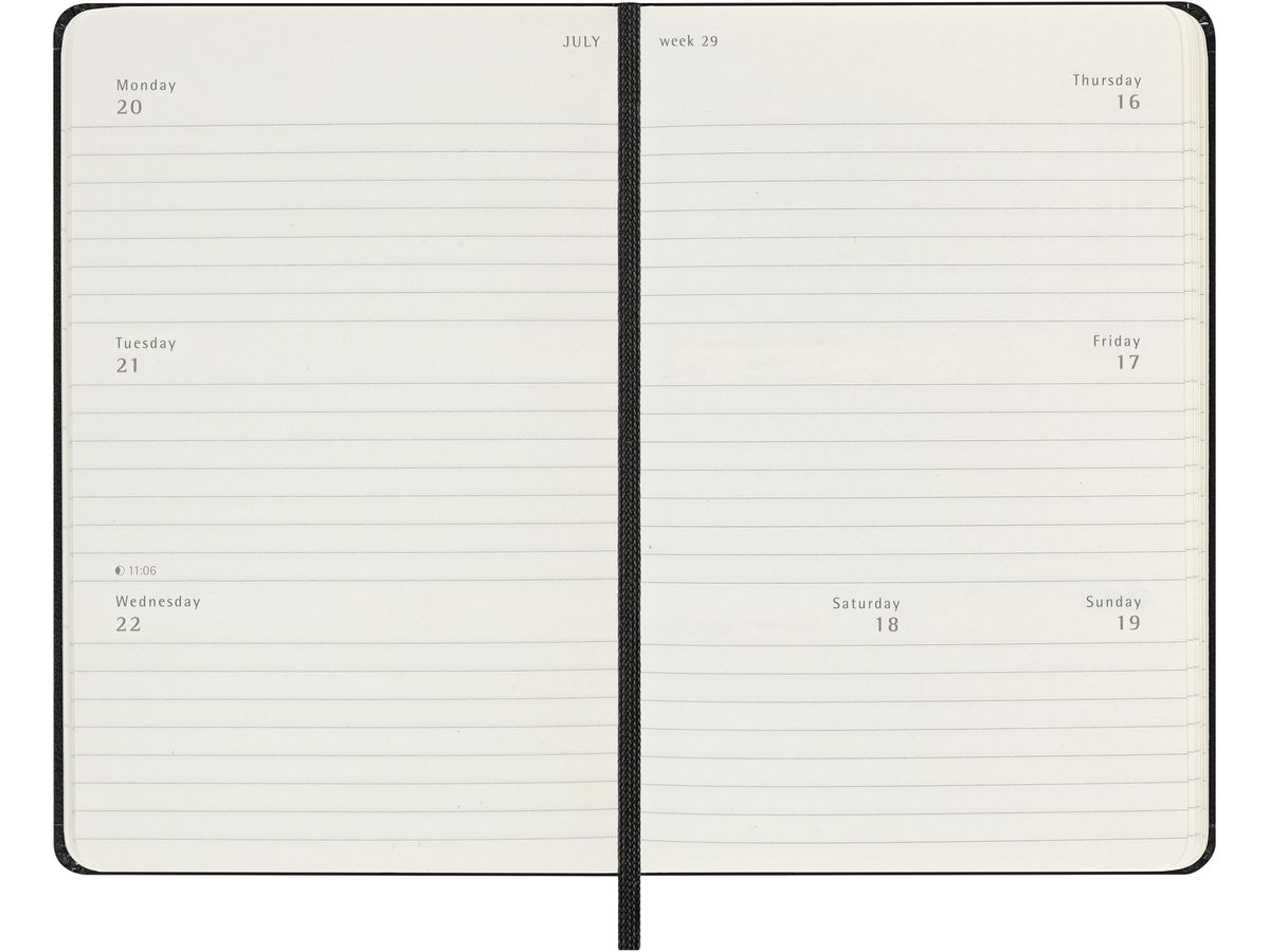 MOLESKINE Wochenkalender 26/27 DHB18WH2Y27 18M HC schwarz 9x14cm (8056999279936)