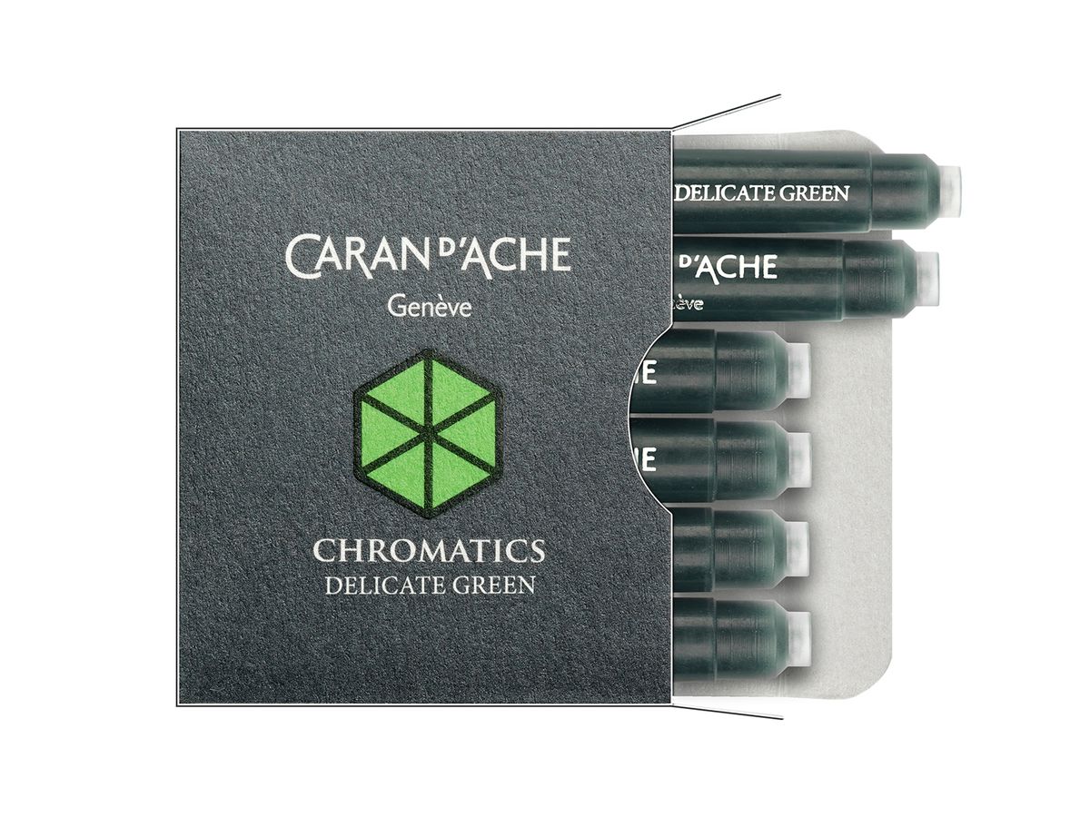 CARAN D'ACHE Tintenpatrone 8021.221 Delicate Green 6 Stück (7630002329927)