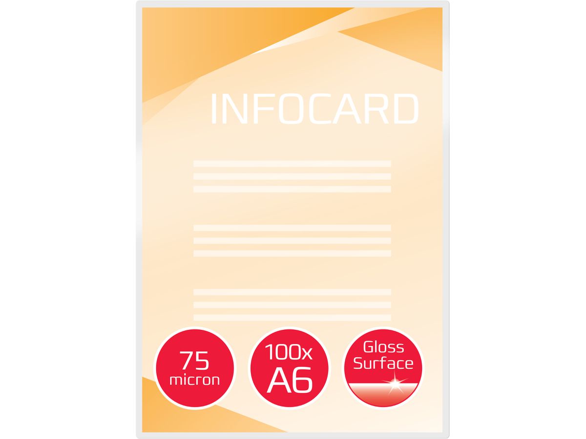 GBC Pelicole per laminazione A6 3743152 lucido, 75my 100 pezzi (0033816032781)