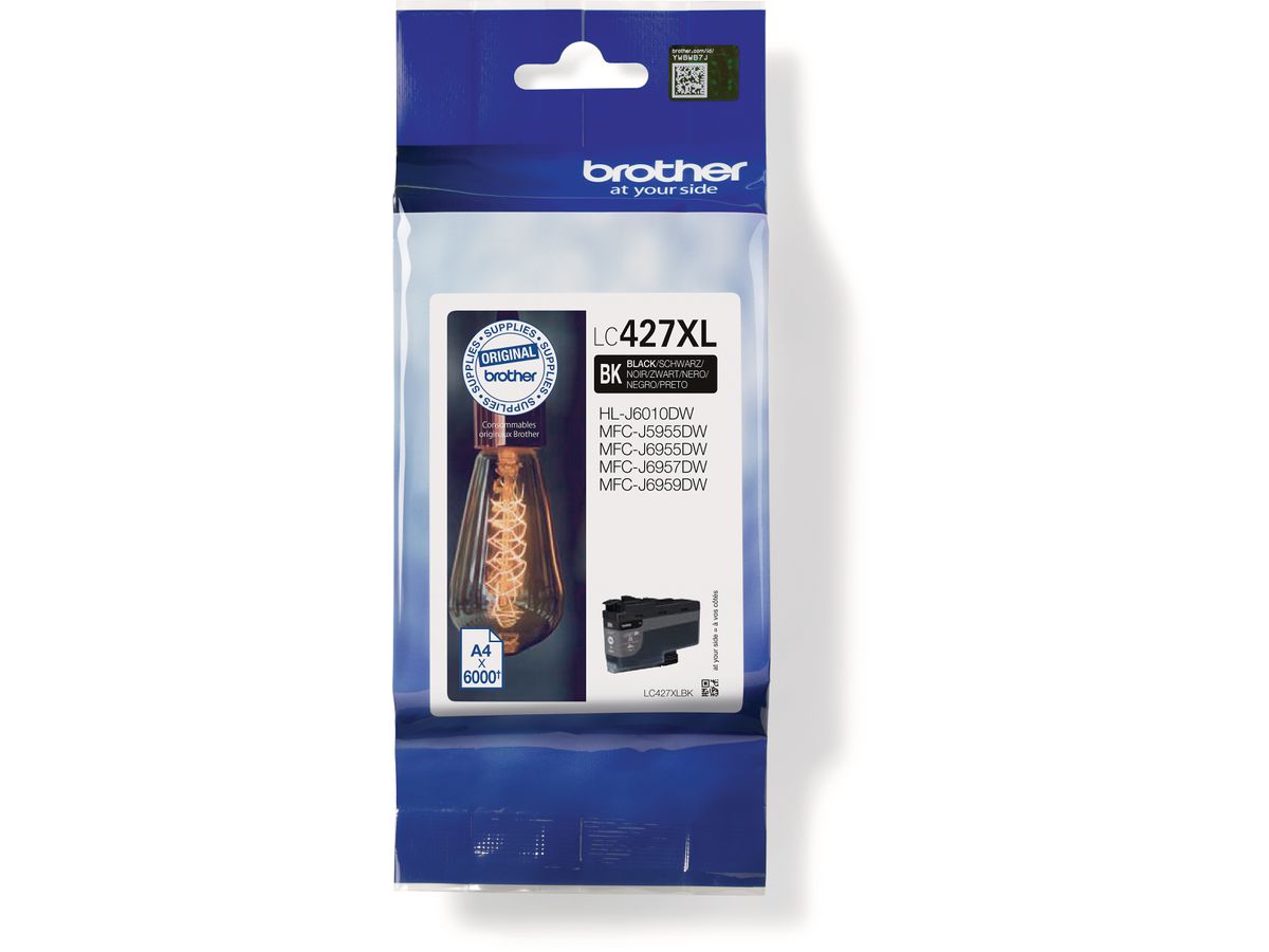 BROTHER Cart. d'inchiostro HY nero LC-427XLBK MFC-J5955 6000 pagine (4977766815499)