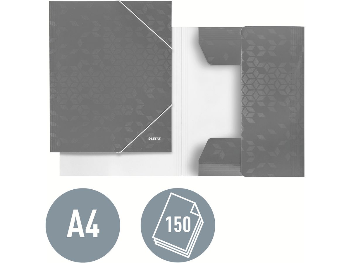 LEITZ Pochettes à élastique WOW A4 3982-00-26 rouge (4002432135059)