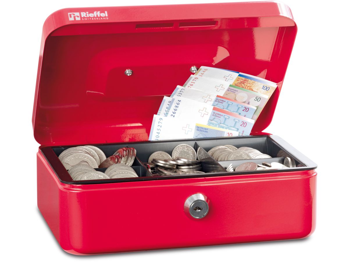 RIEFFEL SWITZERLAND Cassetta soldi Valorit VT-GK 1 ROT 7x15,3x12cm rosso (7640115310026)