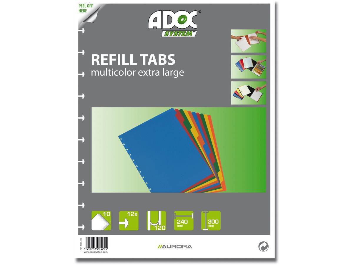 ADOC Répertoires PP A4+ 1899.100 multicouleur 10 part. (5410733224225)