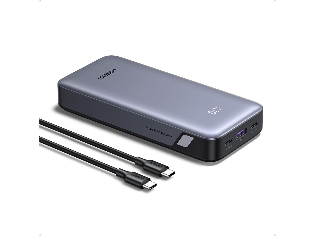 UGREEN Power Bank 20000mAh 30W 55989B Two-way Fast Charging, Grey (6941876268733)