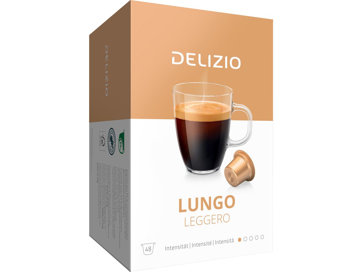 DELIZIO Caffè en Capsules de 10170588 Lungo Leggero 48 Capsules (7617014148630)