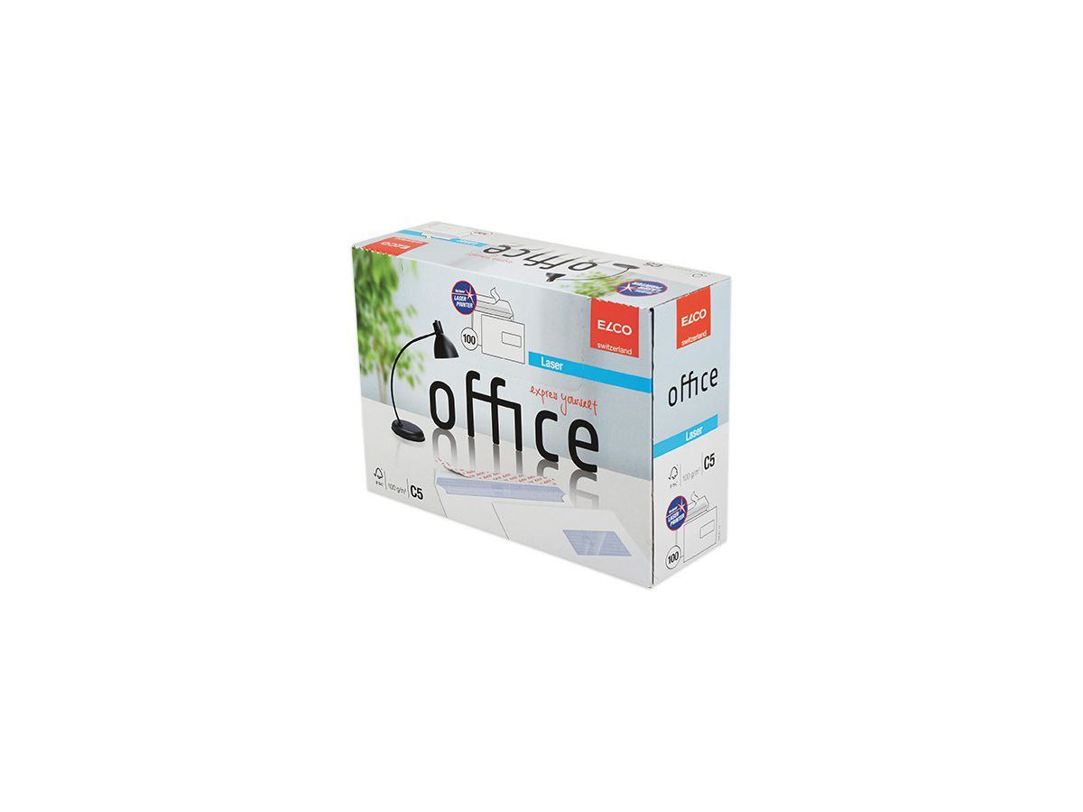 ELCO Couvert Laser Fenster re. C5 74541.12 100g, weiss 100 Stück (7611722014393)