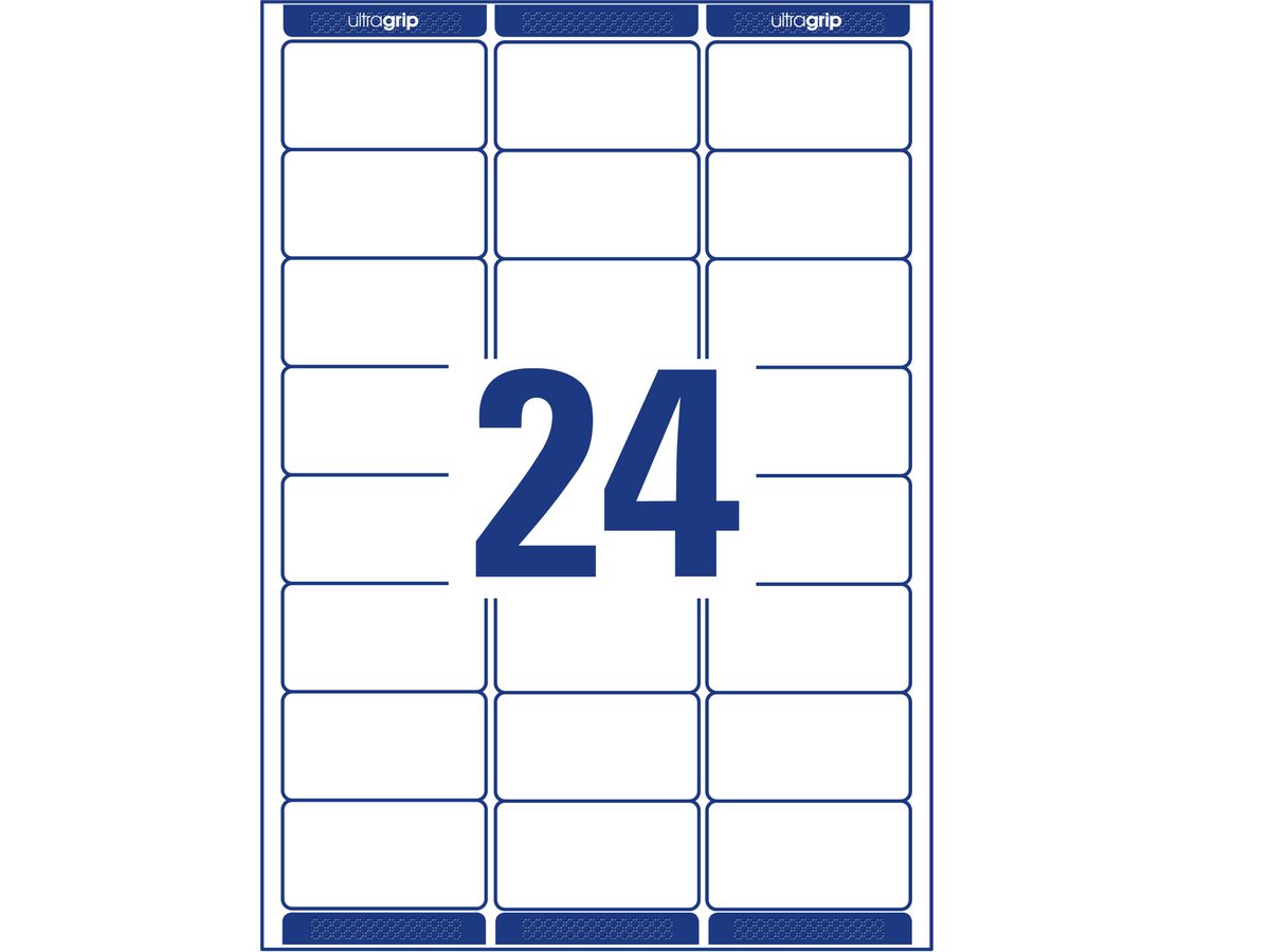 AVERY ZWECKFORM Adressetiketten 63,5x33,9mm L7159-100 weiss 2400 Stk./100 Blatt (4004182471593)