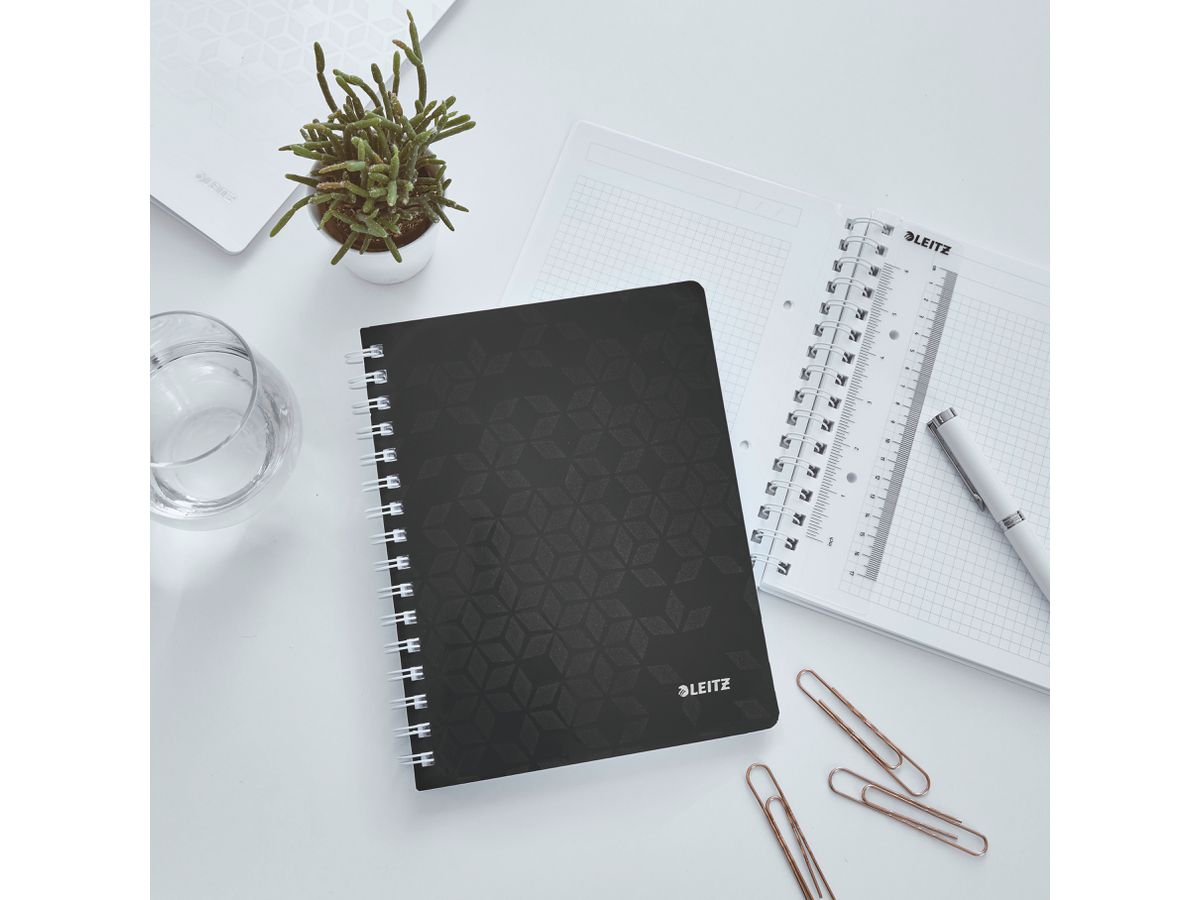 LEITZ Collegeblock WOW PP A5 4641-00-95 schwarz kariert (4002432121427)