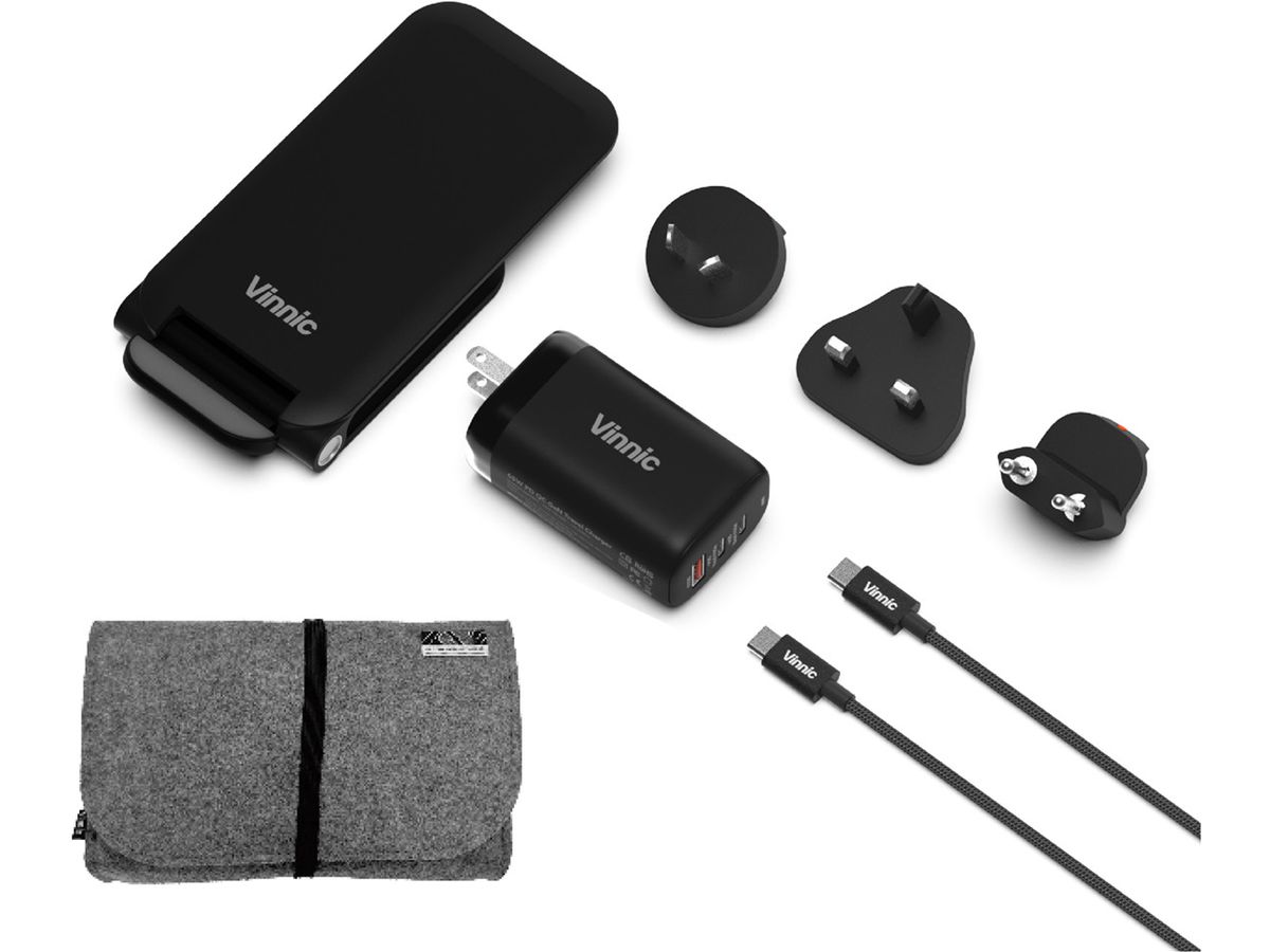 VINNIC Trivor 3-in-1 VPTK-31GTK Global Travel Kit, Black (4898338015690)