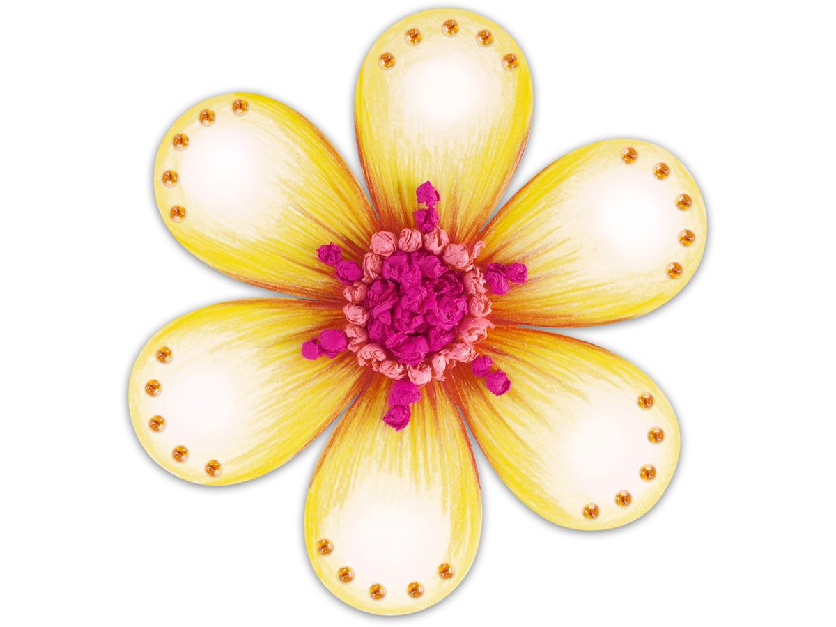 URSUS Motifs en blanc 23x23cm 17120008F Fleur 20 feuilles (4008525257103)