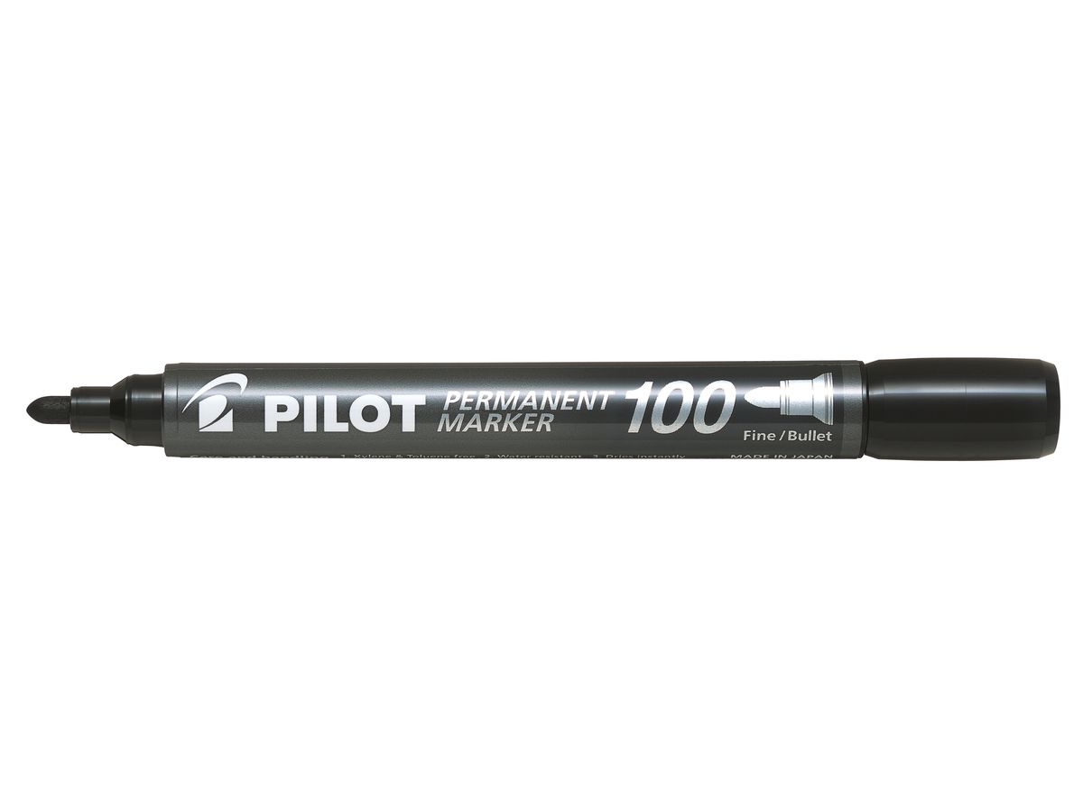 PILOT Permanent Marker 100 1mm SCA-100-B Rundspitze schwarz (4902505511097)