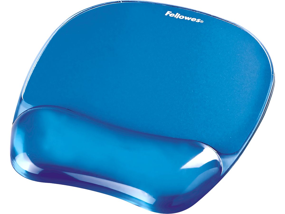 FELLOWES tappetino per mouse Crystals 9114120 blu, con poggiapolsi (0077511911415)