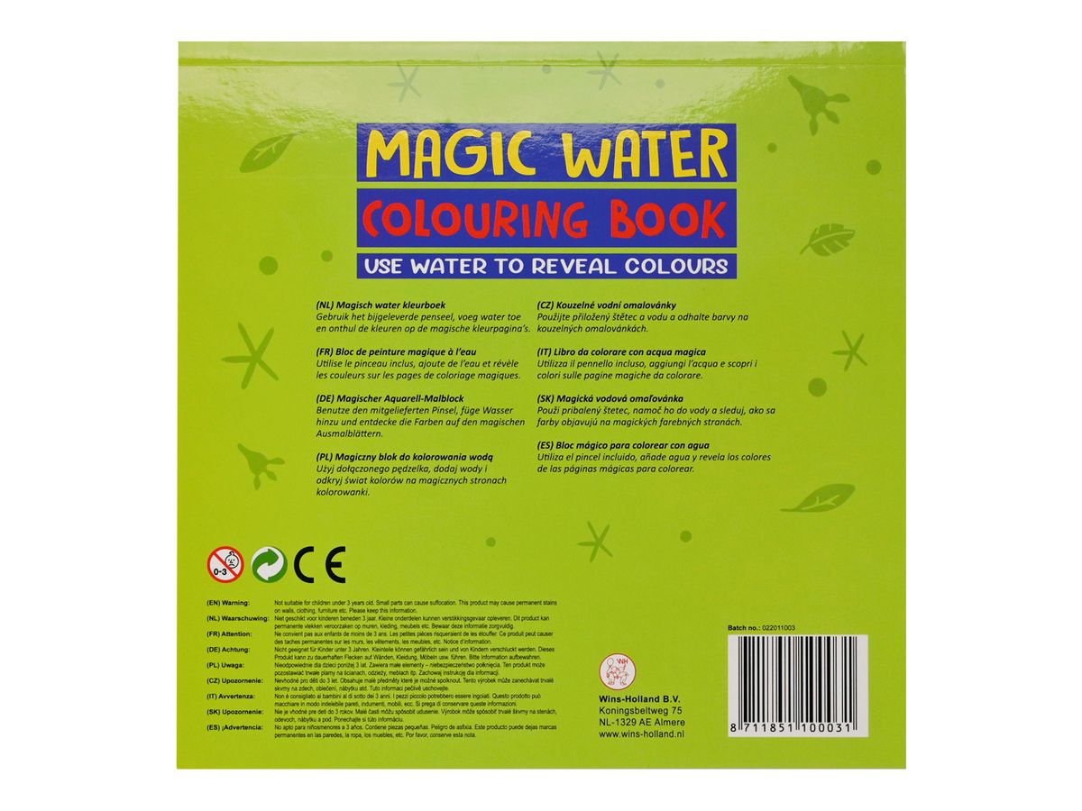 ROOST Libro da colorare ad acqua FB1003 assortiti 20x20cm (8711851100031)