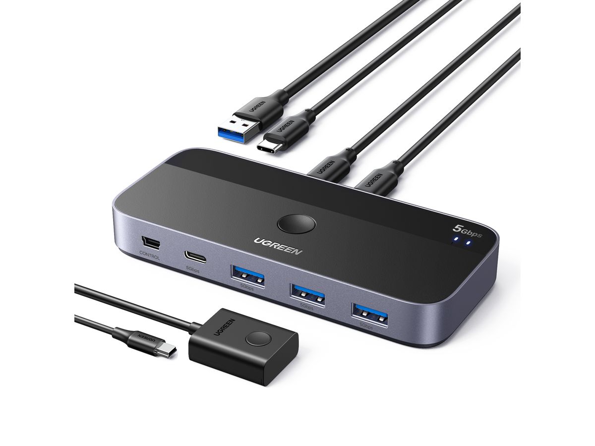 UGREEN Sharing Switch Box 25098 BB 2 In 4 Out, USB C, BB (6941876220984)