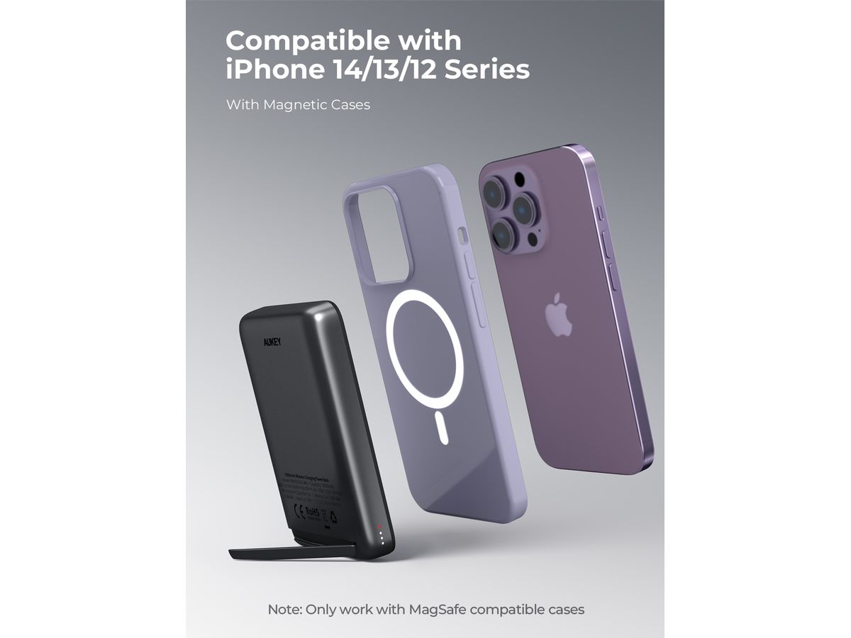 AUKEY MagLynk 10000 mAh Magnetic PB-MS02 Wireless Powerbank 30W PB (0689323786107)