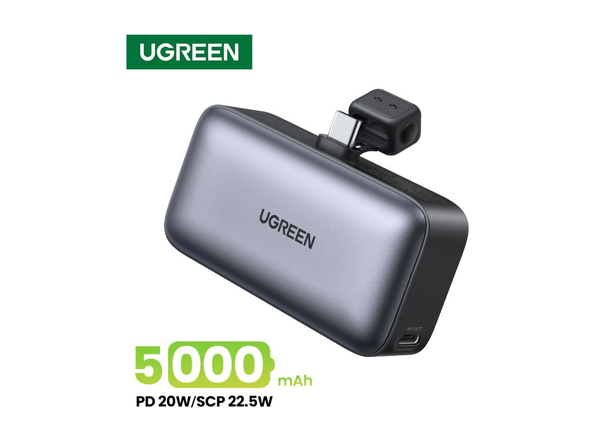 UGREEN Nexode Power Bank 5000mAh 35338 Built-in USB-C Connector (6941876233380)